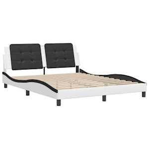 Rám postele bez matrace Zadar bílý a černý 160 x 200 cm umělá kůže - obrázek 3