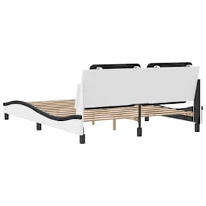 Rám postele bez matrace Zadar bílý a černý 160 x 200 cm umělá kůže - obrázek 6