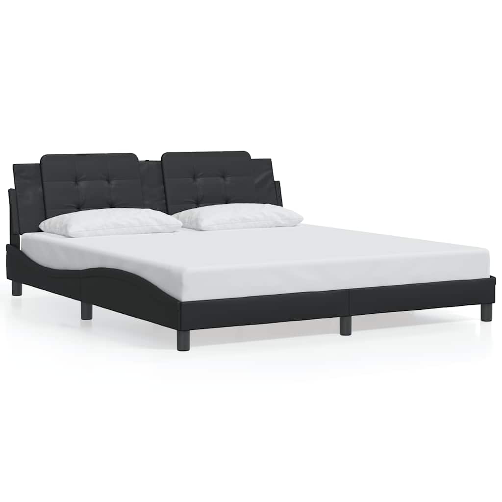 vidaXL Bedframe zonder matras "Zadar" kunstleer zwart 180x200 cm, foto 3