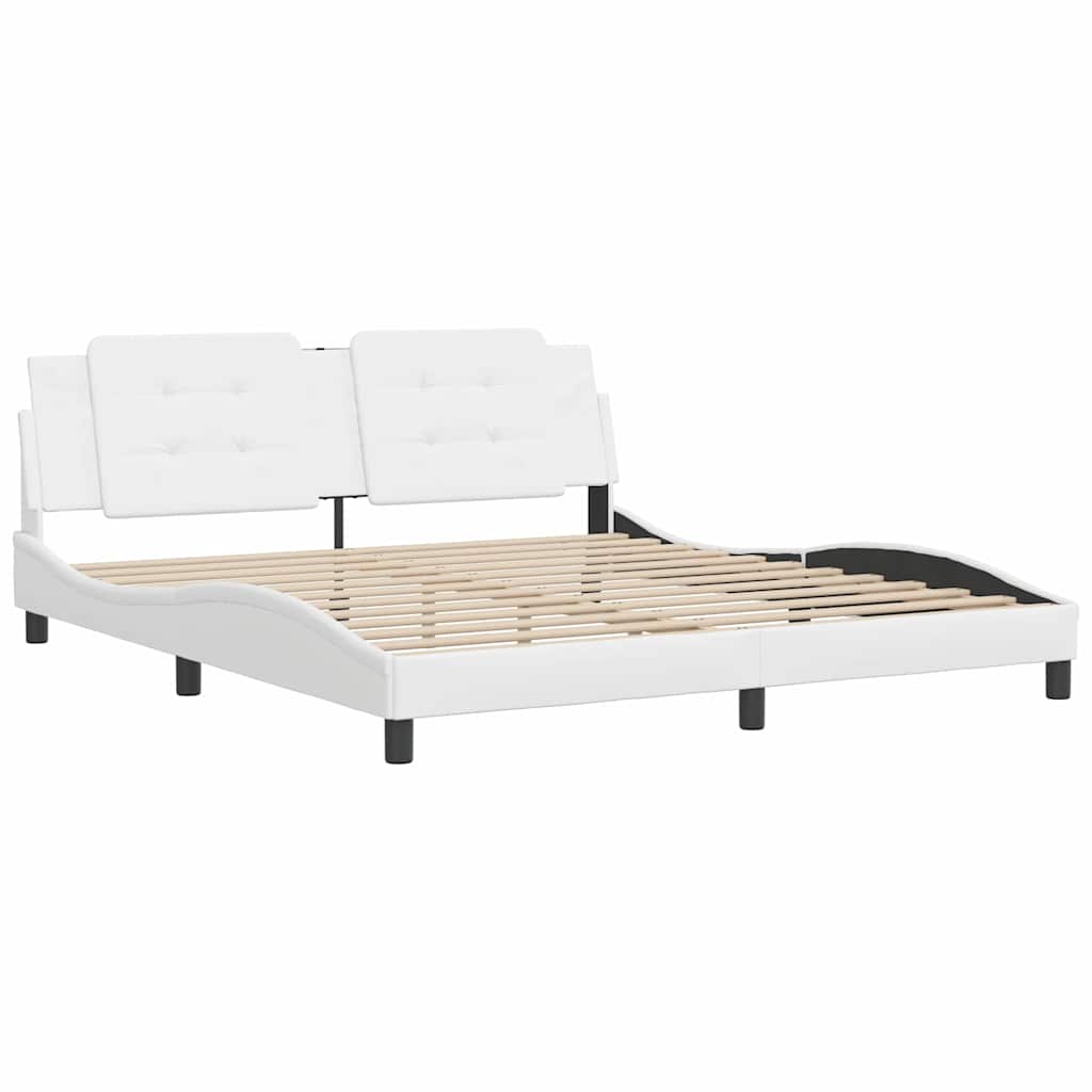 Thumbnail - vidaXL Bettgestell ohne Matratze "Zadar" Weiß 180x200 cm Kunstleder