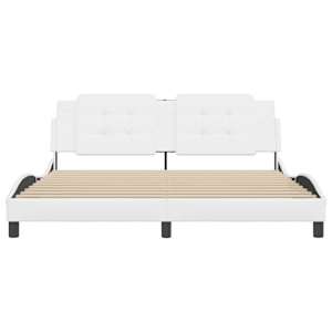 Rám postele bez matrace Zadar bílý 180x200 cm umělá kůže - obrázek 4