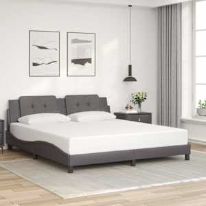 Posteljni okvir brez vzmetnice Zadar siv 180x200 cm umetno usnje