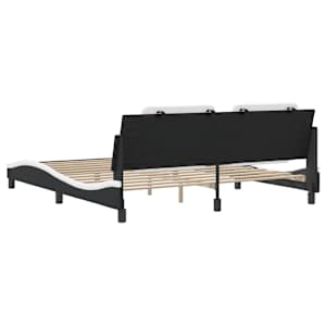 Rám postele bez matrace Zadar černý a bílý 180 x 200 cm umělá kůže - obrázek 6