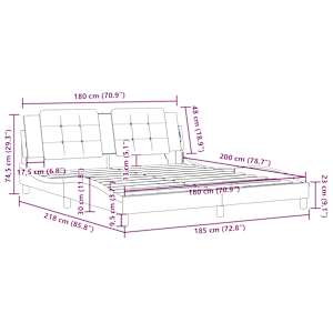 Rám postele bez matrace Zadar bílý a černý 180 x 200 cm umělá kůže - obrázek 13