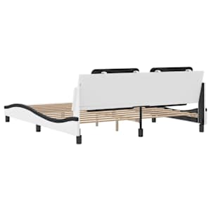 Rám postele bez matrace Zadar bílý a černý 180 x 200 cm umělá kůže - obrázek 6