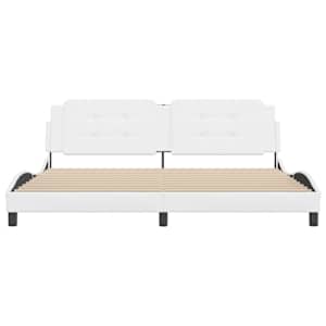Rám postele bez matrace Zadar bílý 200x200 cm umělá kůže - obrázek 4