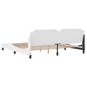 Rám postele bez matrace Zadar bílý 200x200 cm umělá kůže - obrázek 6