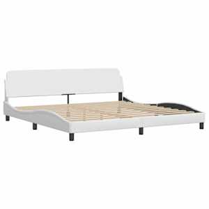 Rám postele bez matrace Zadar bílý 200x200 cm umělá kůže - obrázek 7