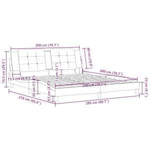 Rám postele bez matrace Zadar černý a bílý 200 x 200 cm umělá kůže - obrázek 13