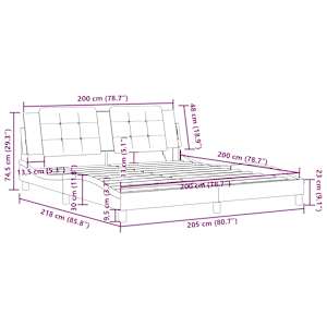 Rám postele bez matrace Zadar bílý a černý 200 x 200 cm umělá kůže - obrázek 13