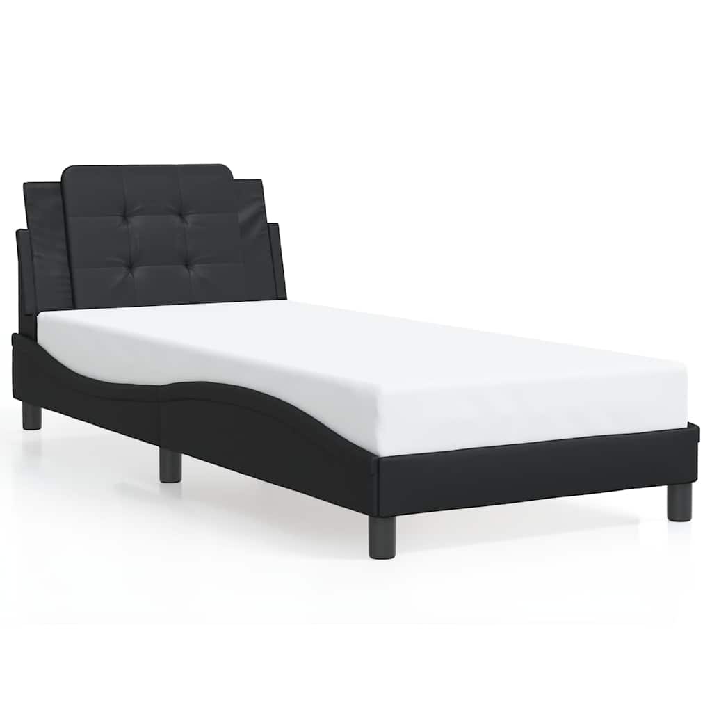 vidaXL Rám postele bez matrace Zadar černý 100 x 190 cm umělá kůže
