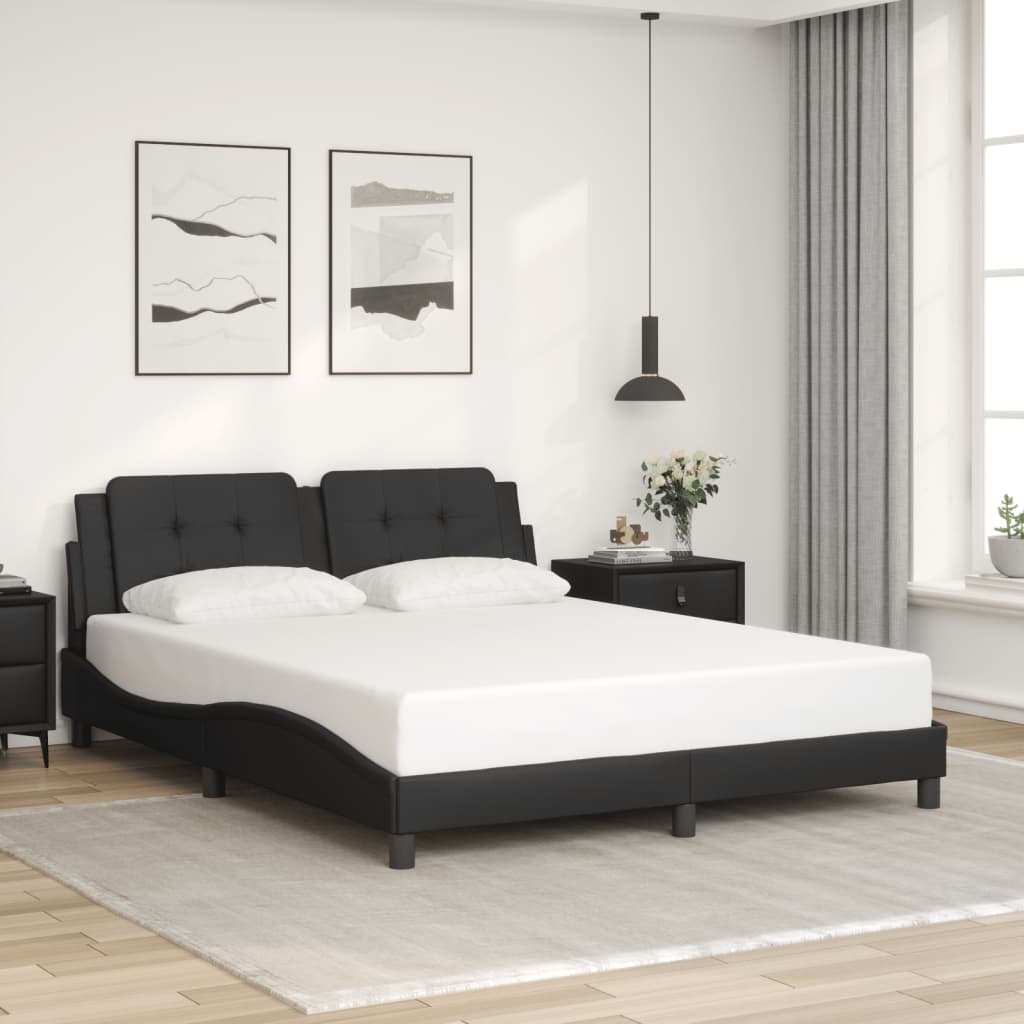 Bed Frame with Headboard Platform Base Bedroom Furniture Faux Leather vidaXL - Picture 30 of 53