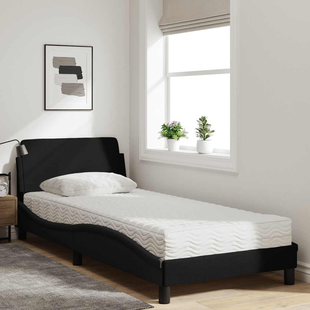 vidaXL Bed met matras "Dover" stof zwart 80x200 cm, foto 2
