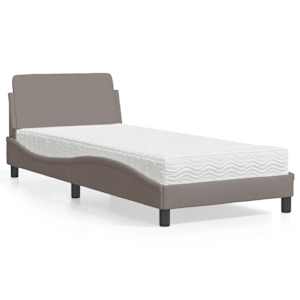 Postelja z vzmetnico Dover taupe 80x200 cm blago