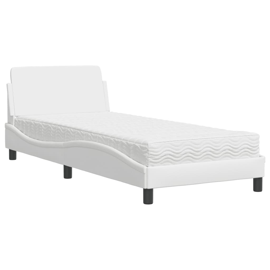 E-shop vidaXL Posteľ s matracom Dover biela 80x200 cm umelá koža