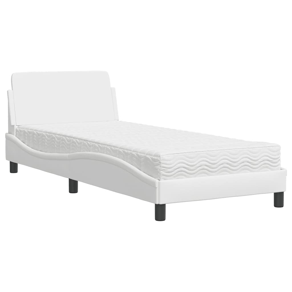 vidaXL Bed met matras "Dover" kunstleer wit 80x200 cm, foto 3
