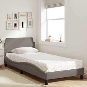 Postel s matrací Dover taupe 90 x 190 cm textil - obrázek 3