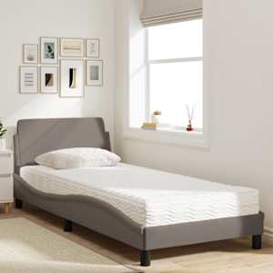 Postel s matrací Dover taupe 90 x 200 cm textil - obrázek 3