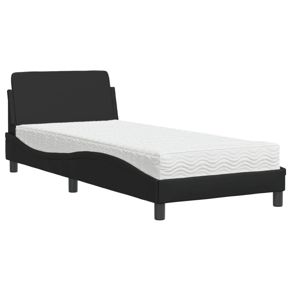 vidaXL Bed met matras "Dover" kunstleer zwart 90x200 cm, foto 3