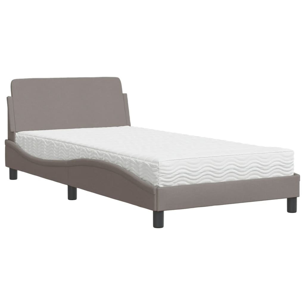 E-shop vidaXL Posteľ s matracom Dover sivohnedá 100x200 cm látka