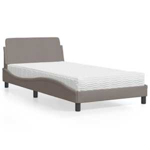 Postelja z vzmetnico Dover taupe 100x200 cm blago