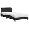 vidaXL voodi madratsiga Dover, must, 100x200 cm, samet