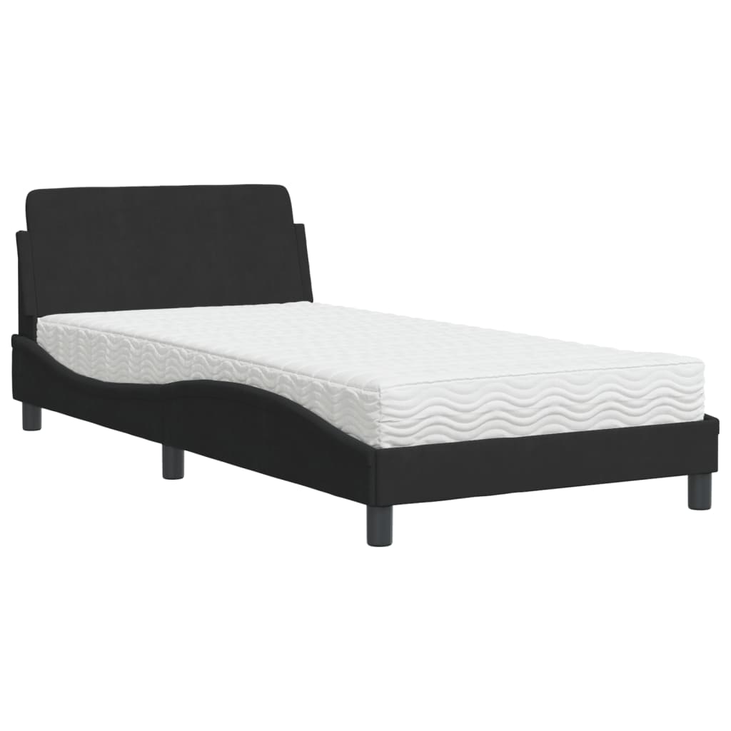 vidaXL Bed met matras "Dover" fluweel zwart 100x200 cm, foto 3