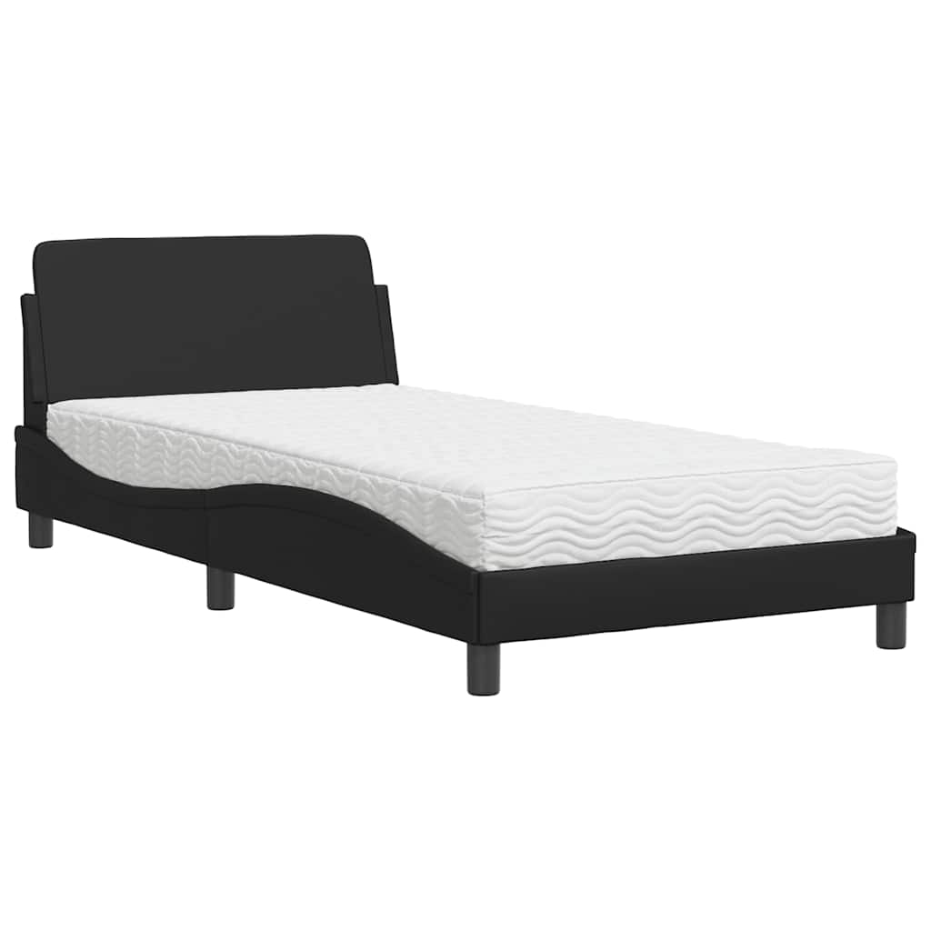 E-shop vidaXL Posteľ s matracom Dover čierna 100x200 cm umelá koža