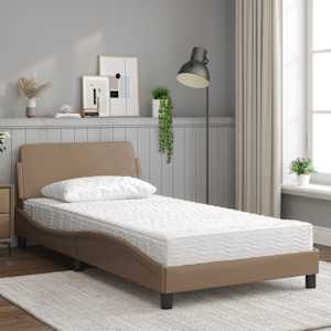 Postel s matrací Dover cappuccino 100 x 200 cm umělá kůže - obrázek 3