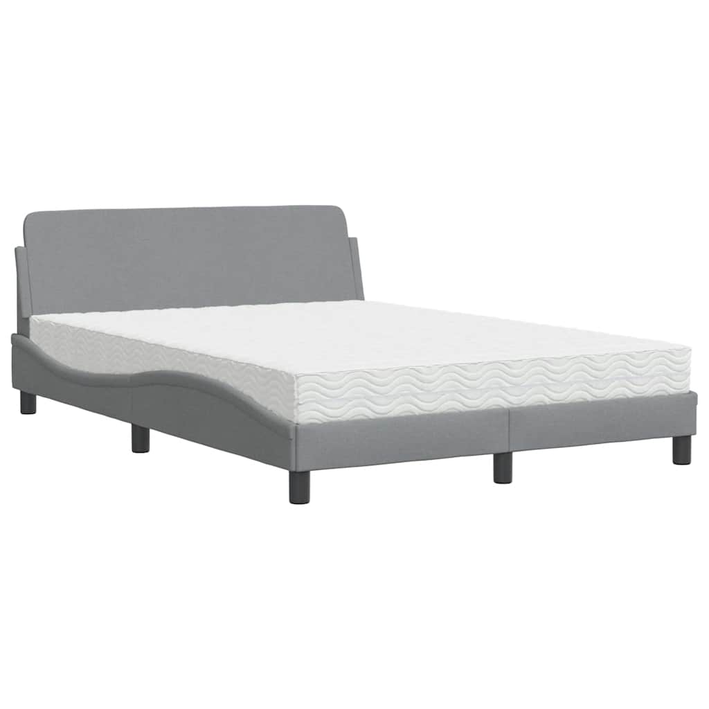 E-shop vidaXL Posteľ s matracom Dover bledosivá 120x200 cm látka