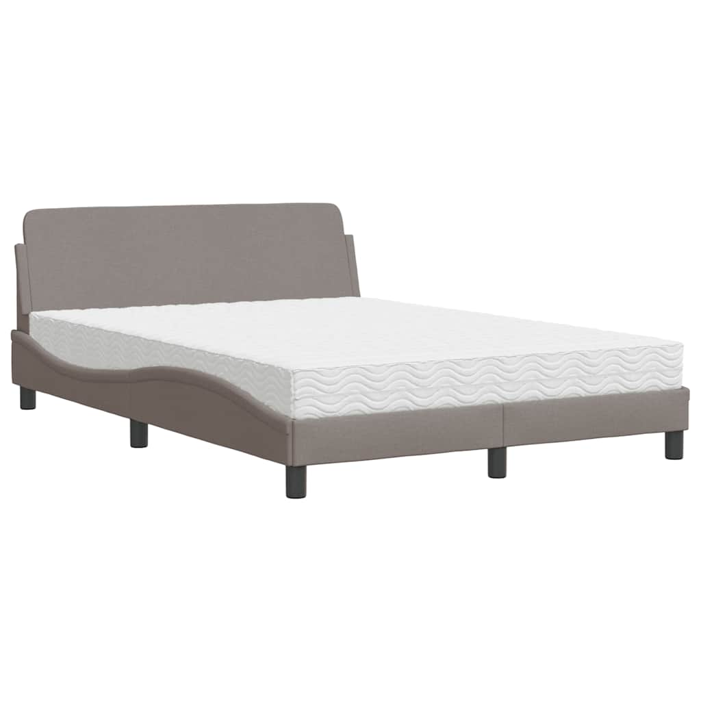 E-shop vidaXL Posteľ s matracom Dover sivohnedá 120x200 cm látka