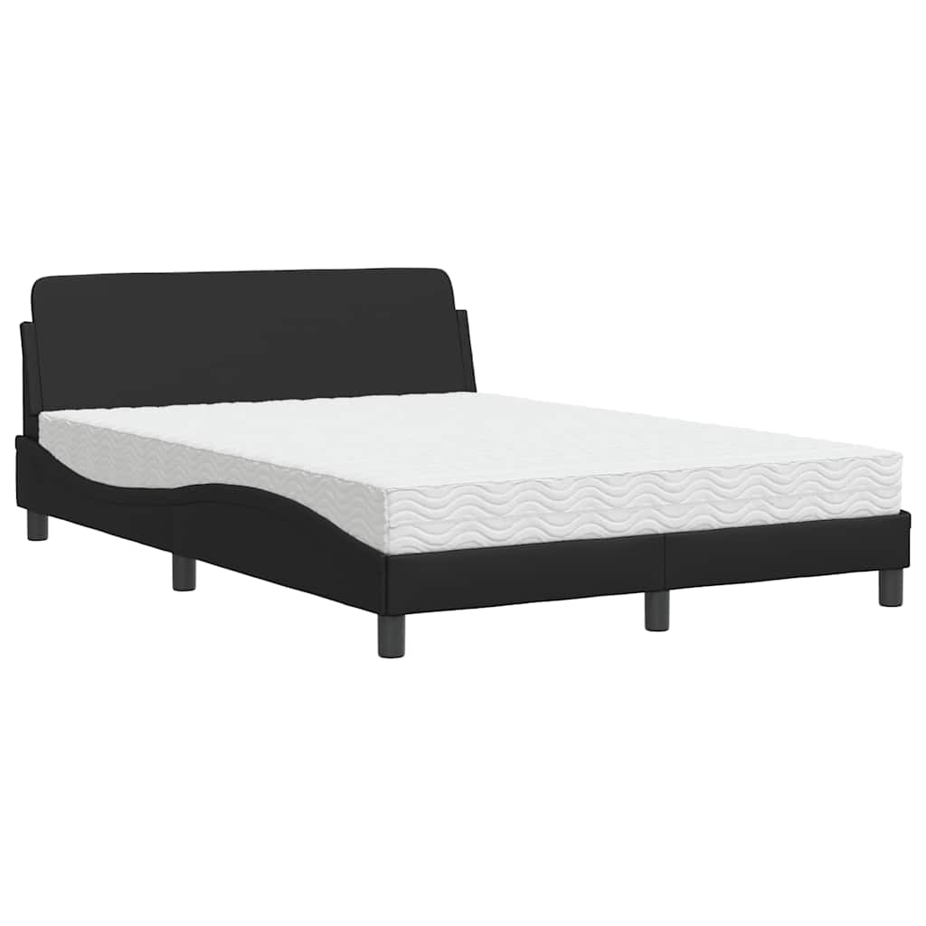 E-shop vidaXL Posteľ s matracom Dover čierna 120x200 cm umelá koža