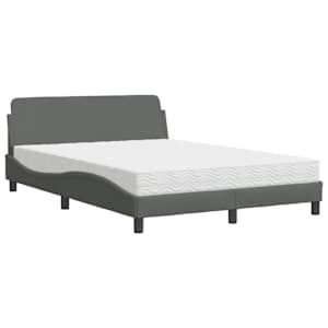 Postel s matrací Dover tmavě šedá 140 x 190 cm textil - obrázek 2