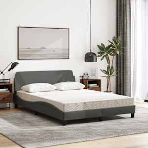 Postel s matrací Dover tmavě šedá 140 x 190 cm textil - obrázek 3