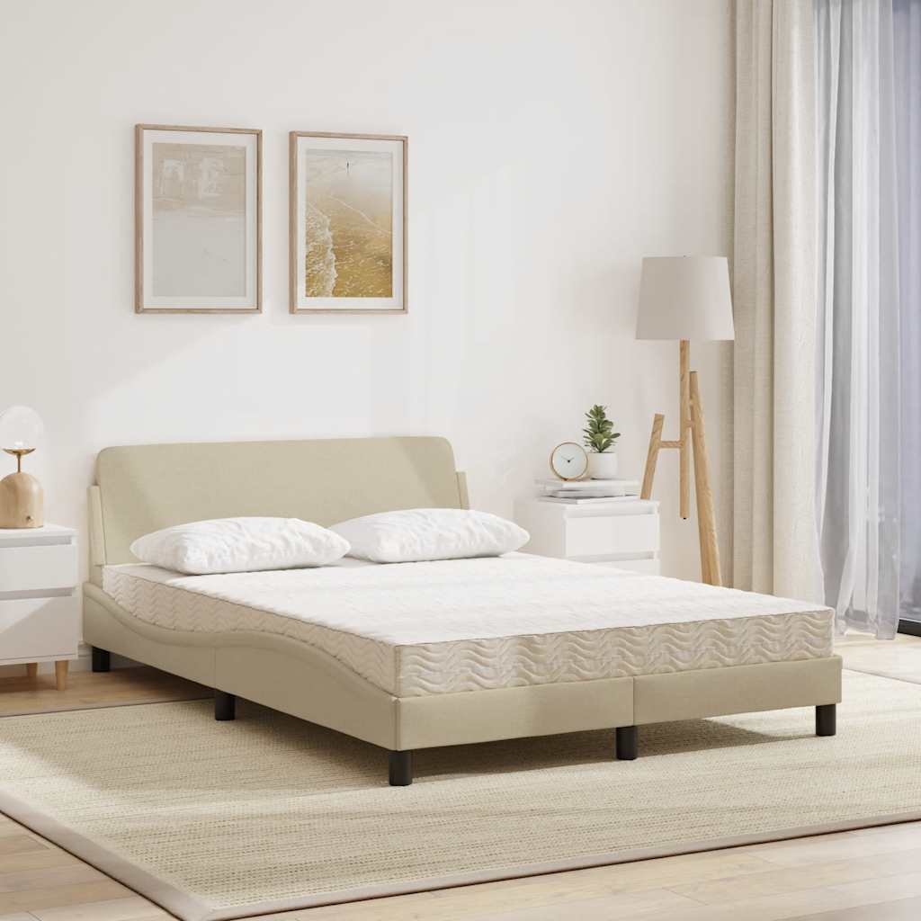 vidaXL Bed met matras "Dover" stof crèmekleurig 140x190 cm, foto 2