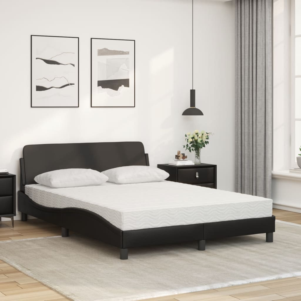 vidaXL Bed met matras kunstleer zwart 140x190 cm afbeelding