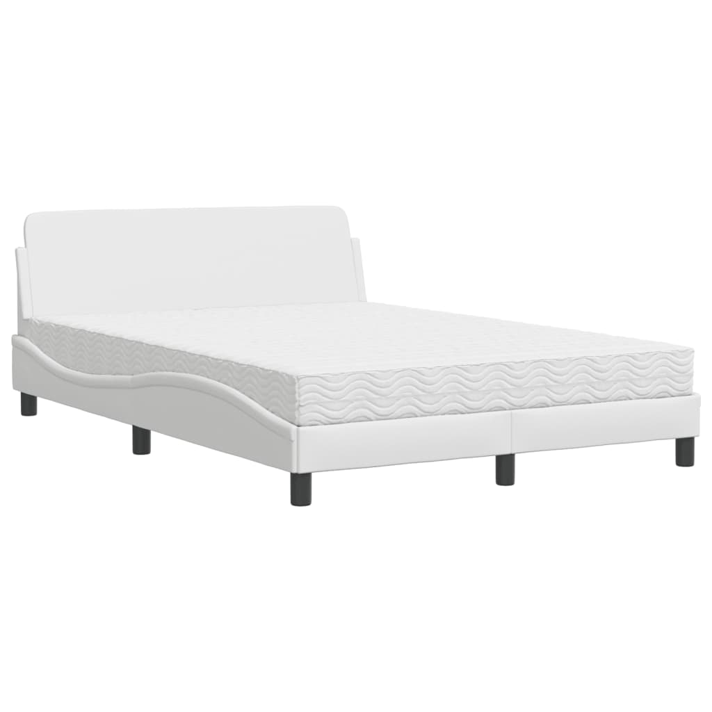 Thumbnail - vidaXL Bett mit Matratze "Dover" Weiß 140x190 cm Kunstleder