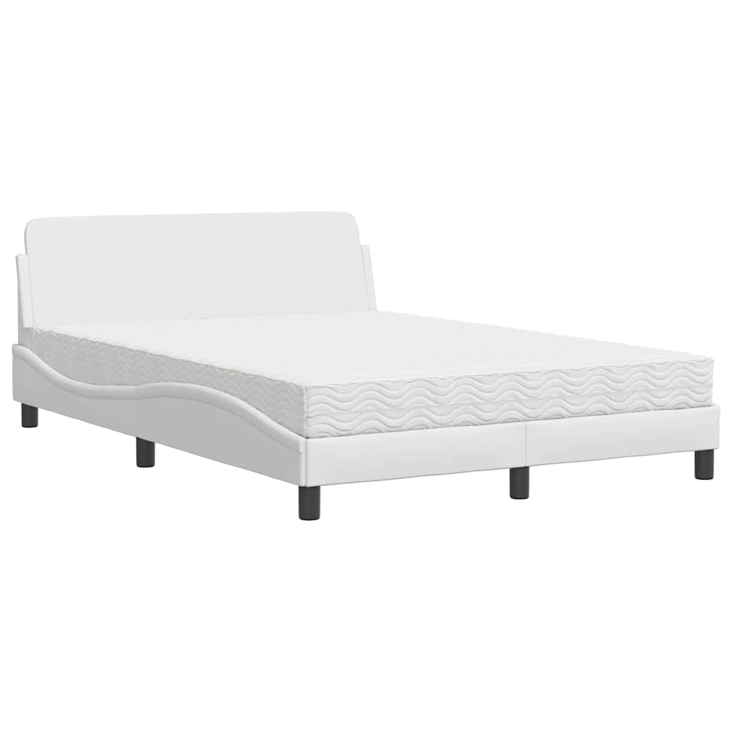 vidaXL Bed met matras "Dover" kunstleer wit 140x190 cm, foto 3