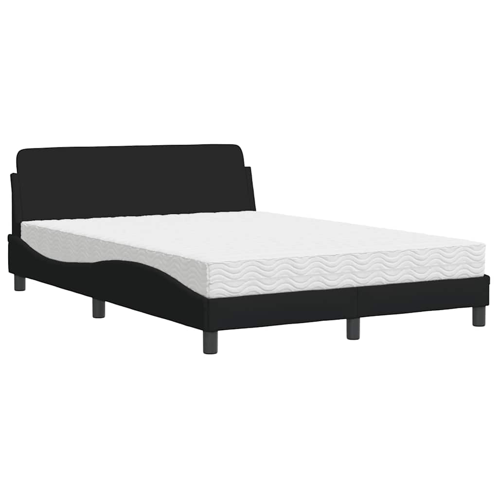 E-shop vidaXL Posteľ s matracom Dover čierna 140x200 cm látka