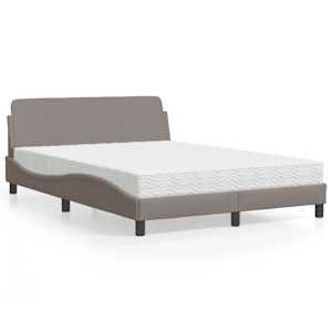 Postelja z vzmetnico Dover taupe 140x200 cm blago
