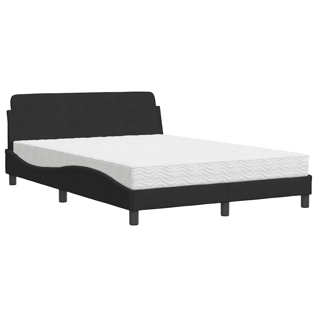 E-shop vidaXL Posteľ s matracom Dover čierny 140x200 cm zamat