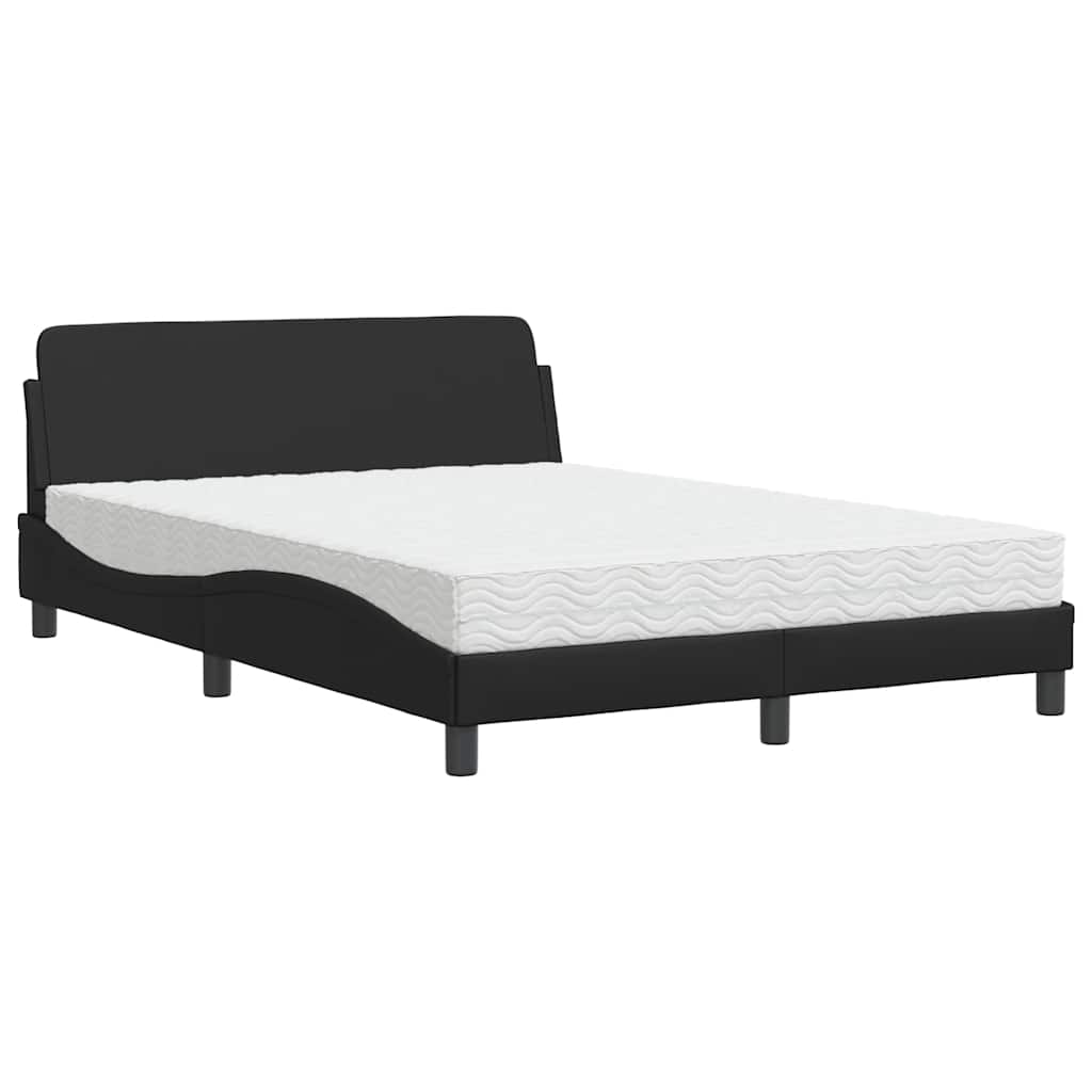 E-shop vidaXL Posteľ s matracom Dover čierna 140x200 cm umelá koža