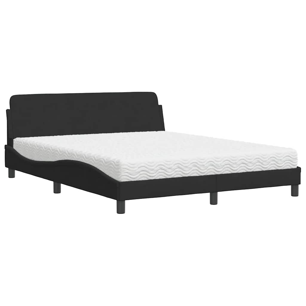 E-shop vidaXL Posteľ s matracom Dover čierny 160x200 cm zamat