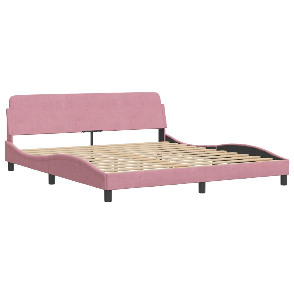 vidaXL Bed met matras "Dover" fluweel roze 180x200 cm, foto 4