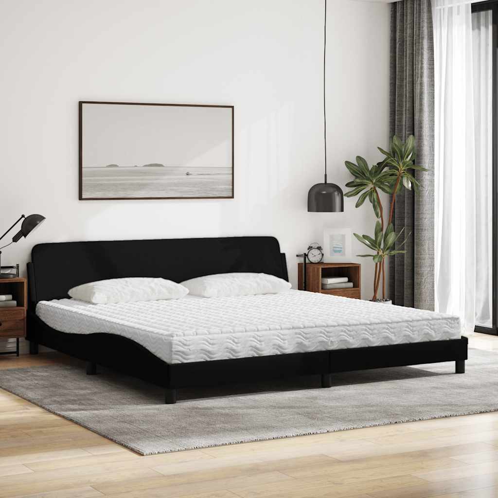 vidaXL Bed met matras "Dover" stof zwart 200x200 cm, foto 2