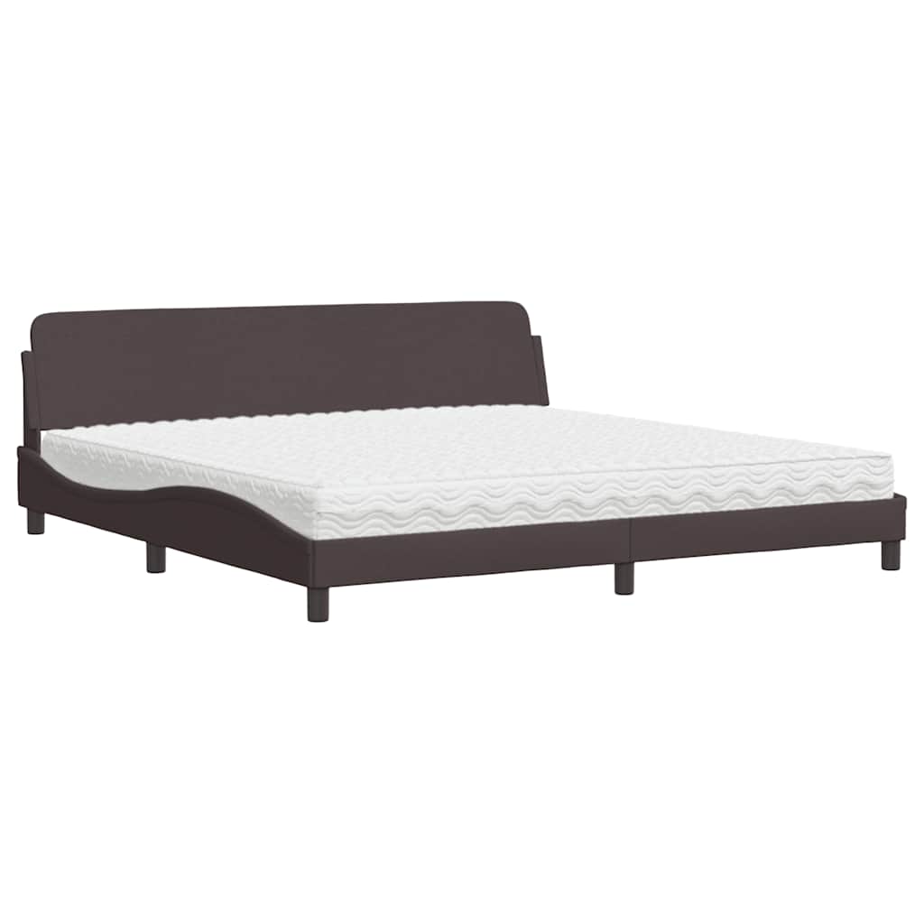 vidaXL Bed met matras "Dover" stof donkerbruin 200x200 cm bruin, foto 3