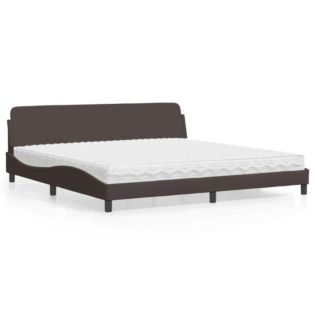 vidaXL Bett mit Matratze Dunkelbraun 200x200 cm Stoff