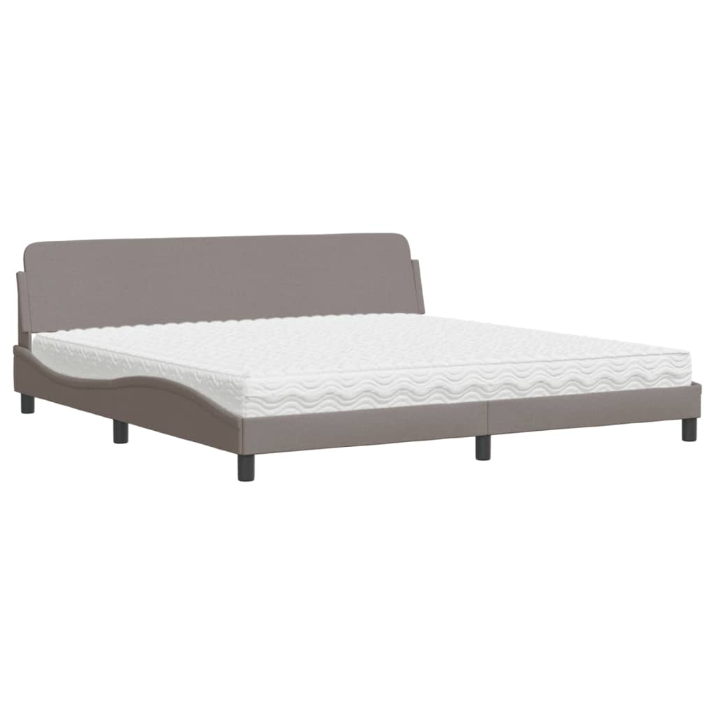 vidaXL Postel s matrací taupe 200 x 200 cm textil