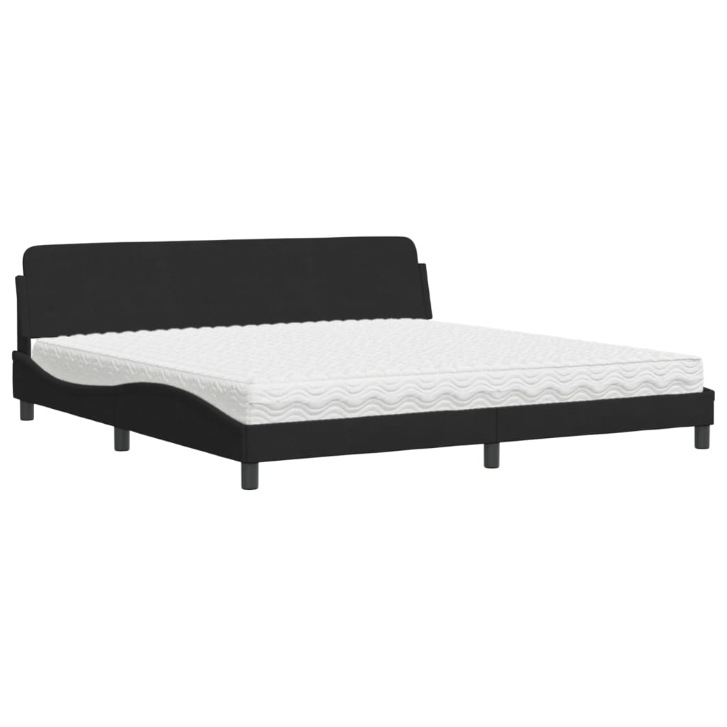 Thumbnail - vidaXL Bett mit Matratze "Dover" Schwarz 200x200 cm Samt