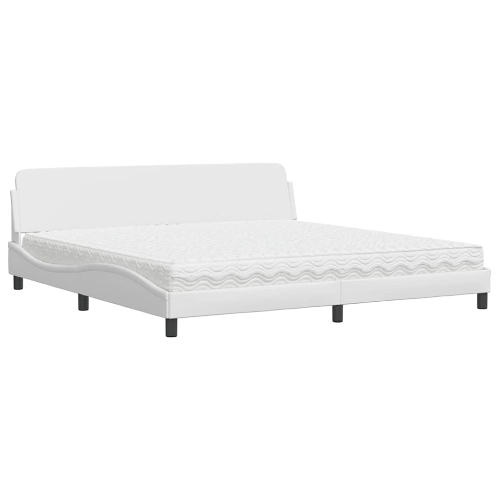 vidaXL Bed met matras "Dover" kunstleer wit 200x200 cm, foto 3